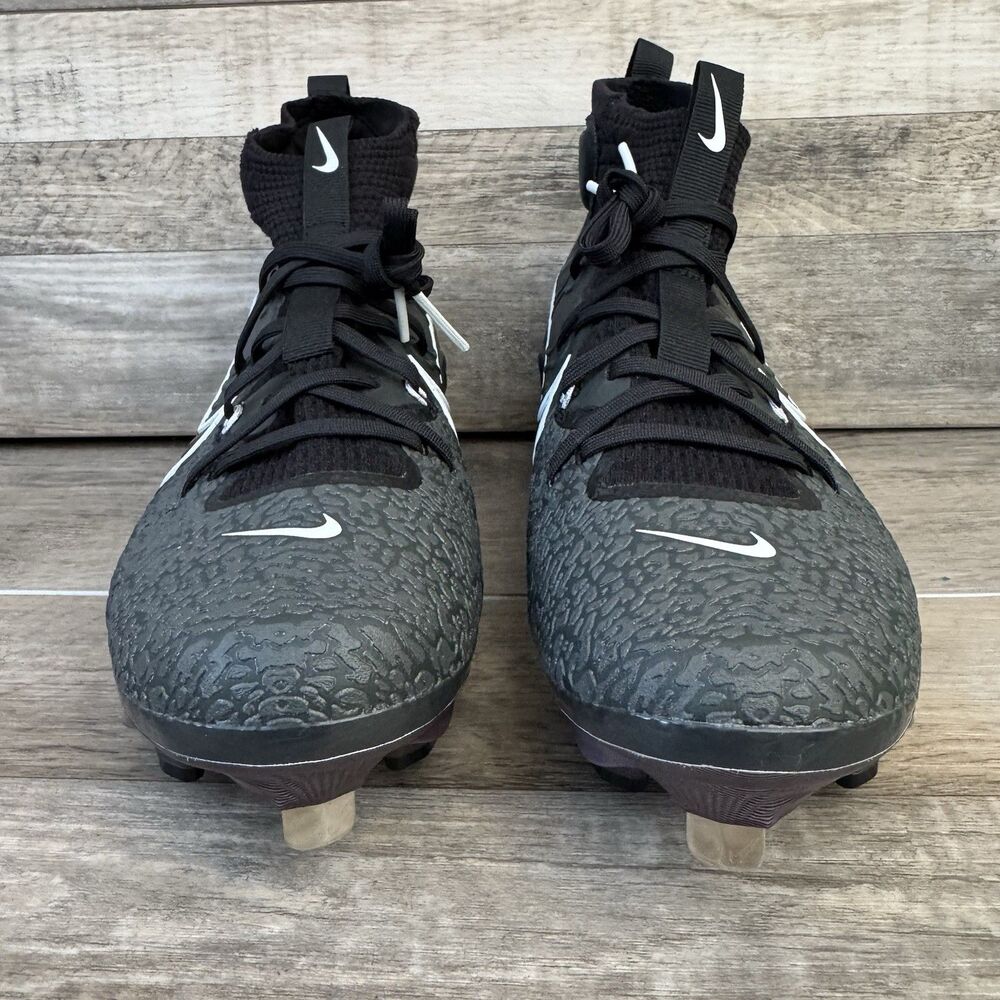 NIKE ALPHA HUARACHE NXT Black Metal Baseball Cleats DJ6517-010 Men's Size 8 - Picture 2 of 13